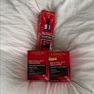 L'Oreal Revitalift Triple Power Skincare Set in Red